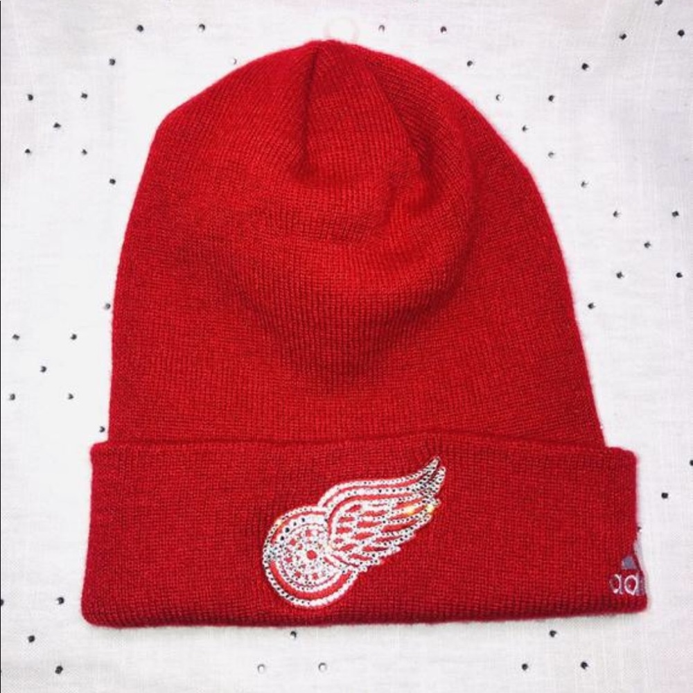 New Bling Detroit Red Wings Swarovski Crystal Hat